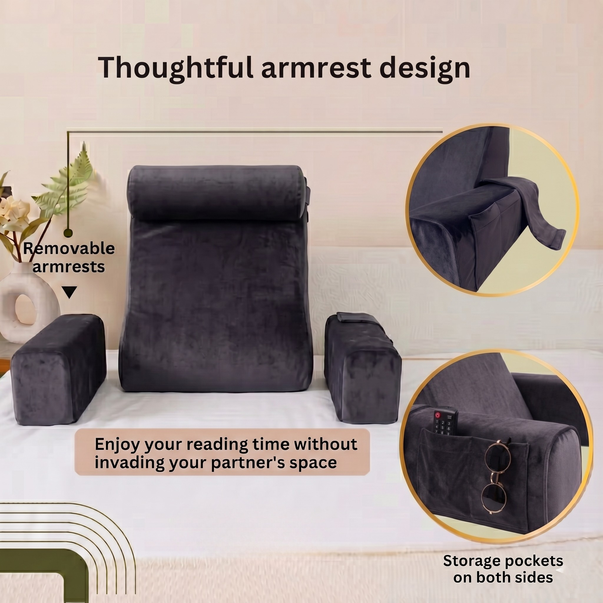 Reading Pillow / Grey