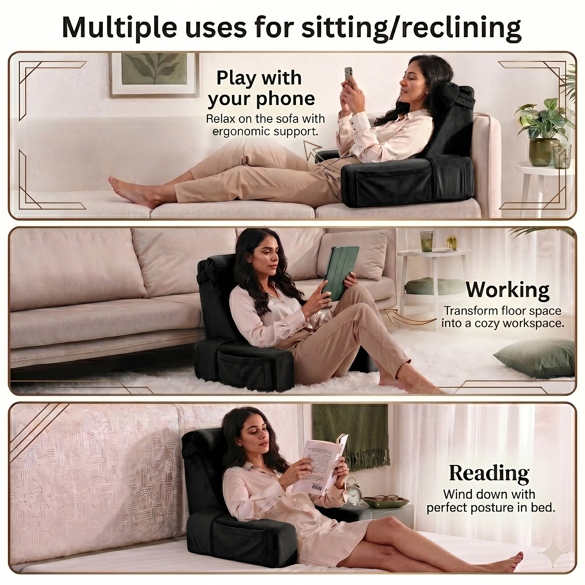 Reading Pillow / Black