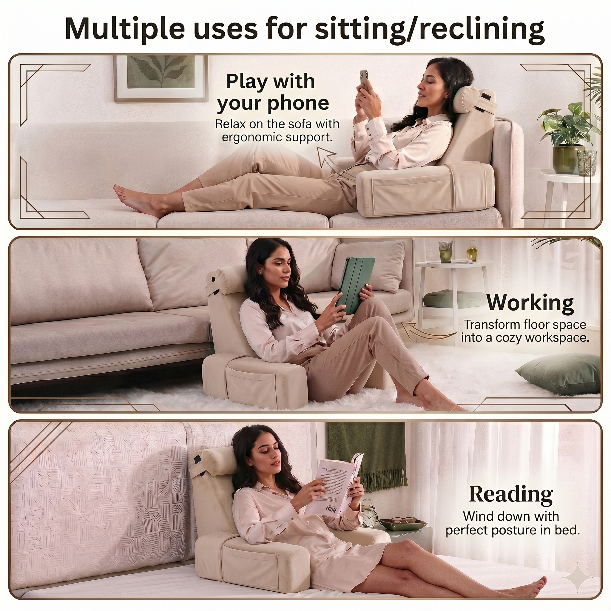 Reading Pillow / Beige