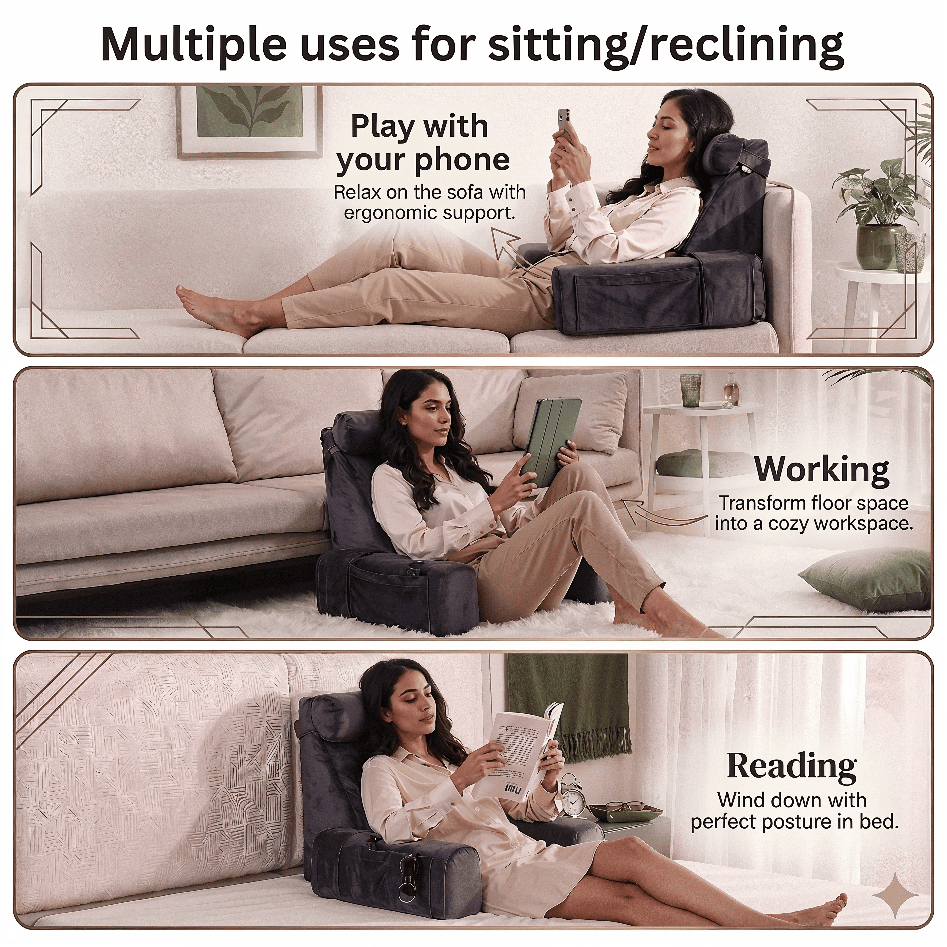 Reading Pillow / Grey
